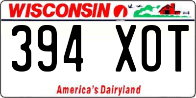 WI license plate 394XOT