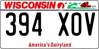 WI license plate 394XOV