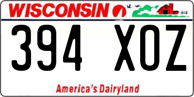WI license plate 394XOZ