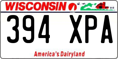 WI license plate 394XPA