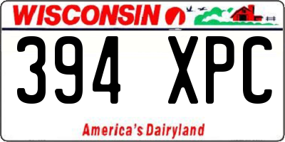 WI license plate 394XPC