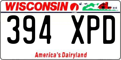 WI license plate 394XPD