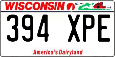 WI license plate 394XPE
