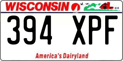 WI license plate 394XPF