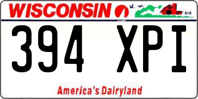 WI license plate 394XPI