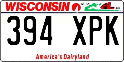 WI license plate 394XPK