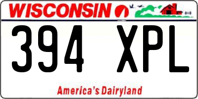 WI license plate 394XPL