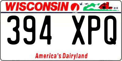 WI license plate 394XPQ