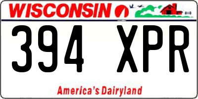 WI license plate 394XPR