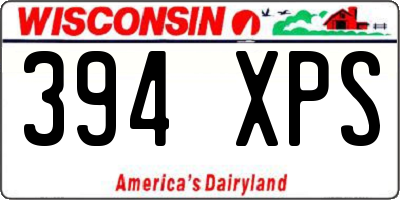 WI license plate 394XPS