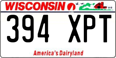 WI license plate 394XPT
