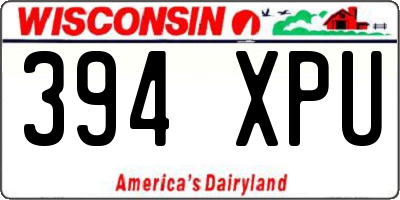 WI license plate 394XPU