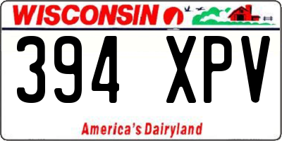 WI license plate 394XPV