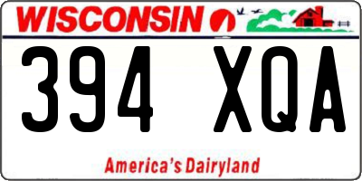 WI license plate 394XQA