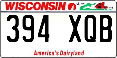 WI license plate 394XQB