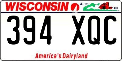 WI license plate 394XQC