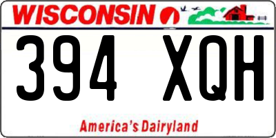 WI license plate 394XQH