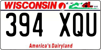 WI license plate 394XQU
