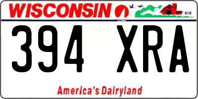 WI license plate 394XRA