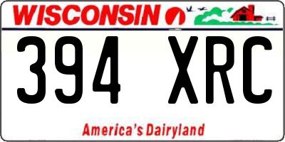 WI license plate 394XRC