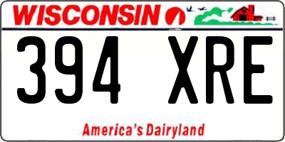 WI license plate 394XRE