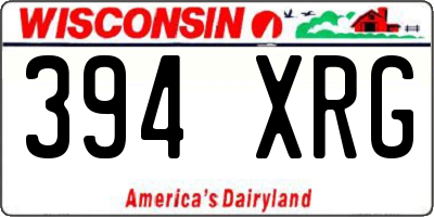 WI license plate 394XRG