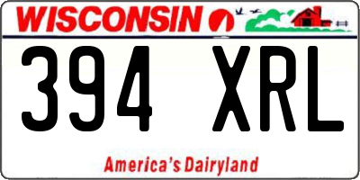 WI license plate 394XRL