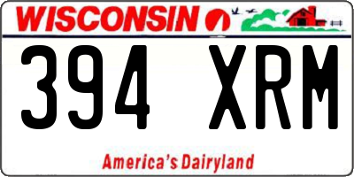 WI license plate 394XRM