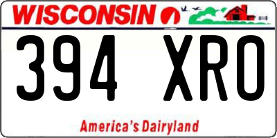 WI license plate 394XRO