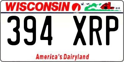 WI license plate 394XRP