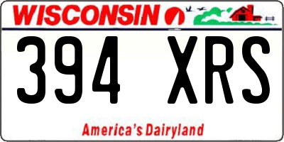 WI license plate 394XRS