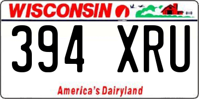 WI license plate 394XRU