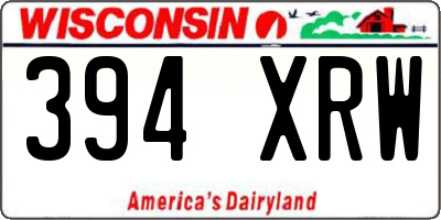 WI license plate 394XRW