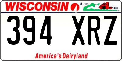 WI license plate 394XRZ