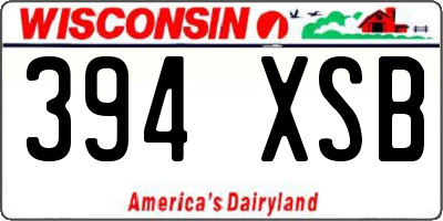 WI license plate 394XSB