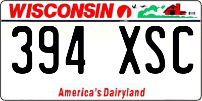 WI license plate 394XSC