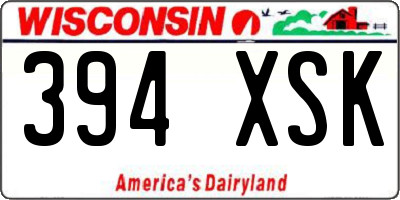 WI license plate 394XSK