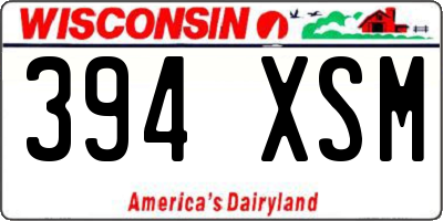 WI license plate 394XSM
