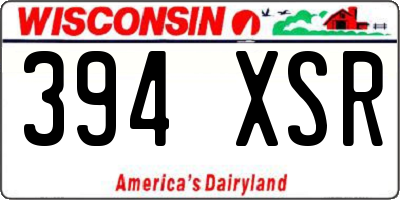 WI license plate 394XSR