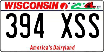 WI license plate 394XSS