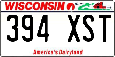WI license plate 394XST