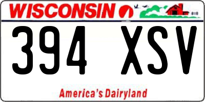 WI license plate 394XSV