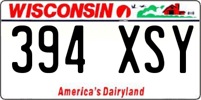 WI license plate 394XSY