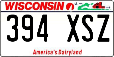 WI license plate 394XSZ