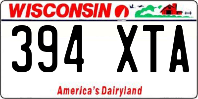 WI license plate 394XTA