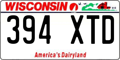 WI license plate 394XTD