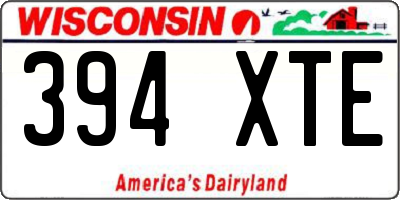 WI license plate 394XTE