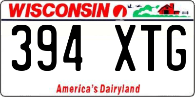 WI license plate 394XTG