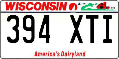 WI license plate 394XTI