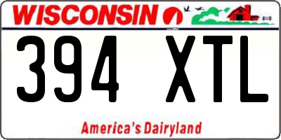 WI license plate 394XTL